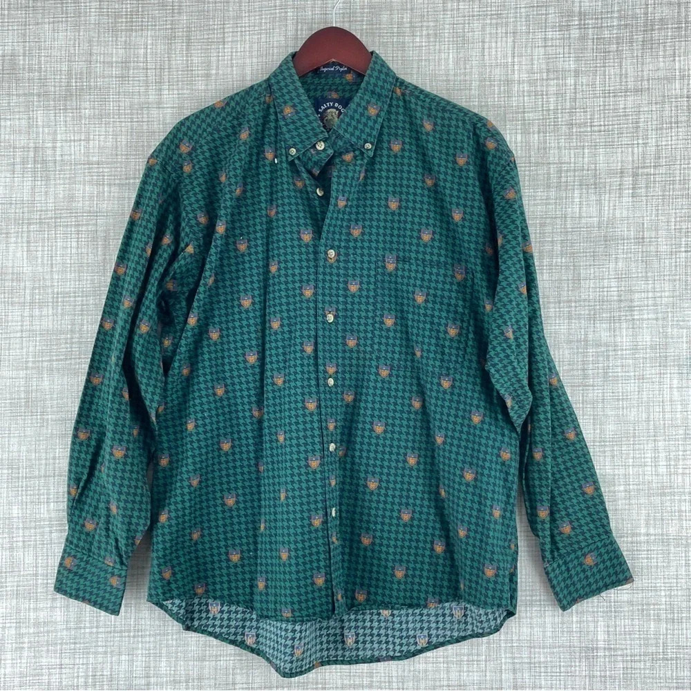 Salty Dog Gant L Imperial Poplin AOP Long Sleeve Button Down Shirt 3222